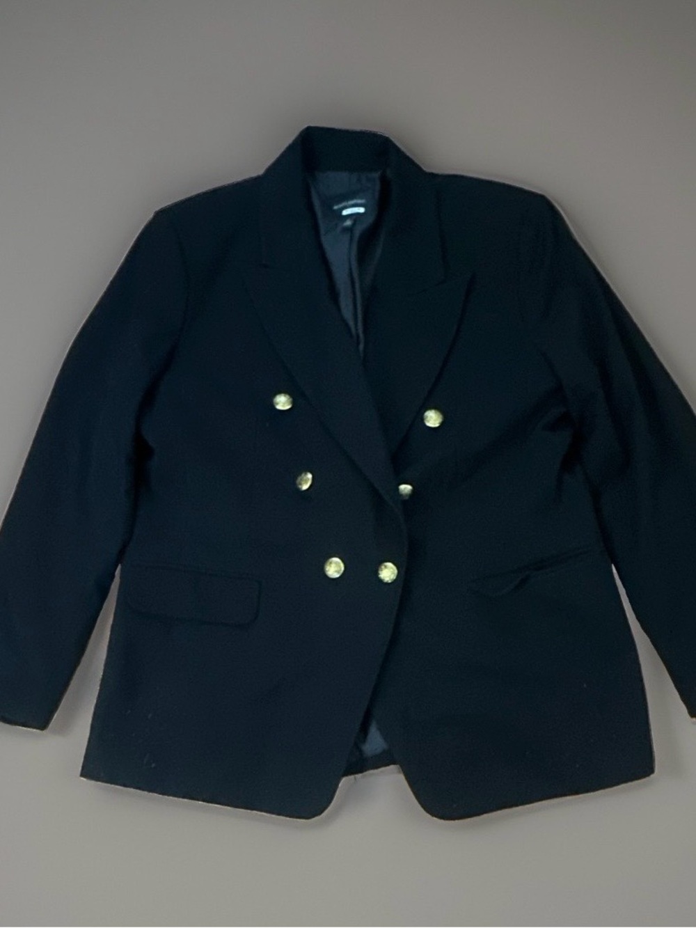 Banana Republic Factory Classic Black Double-Breasted Lined Women's Blazer Sz 18